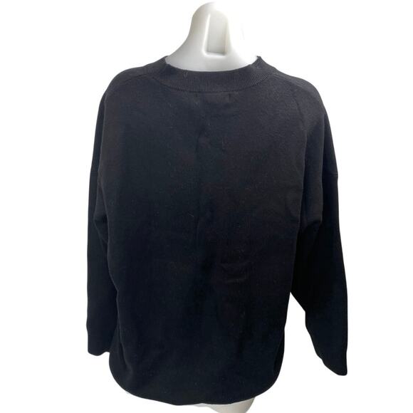 MNG Mango Women's Black Mock Neck Long Sleeve Knit Tunic Sweater Top Size XL - Picture 2 of 4